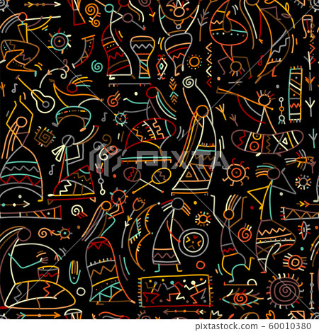 Folk ethnic dance, seamless pattern for your design Folk ethnic dance, seamless pattern for your design 60010380