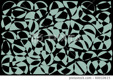 Blue and black random semicircles background. Abstract geometric shapes pattern in retro style for fabric print, textile, decor. 60010615