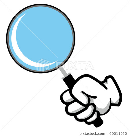 Illustration icon of hand holding magnifying glass | Illustration of image of survey analysis Illustration icon of hand holding magnifying glass | Illustration of image of survey analysis 60011950