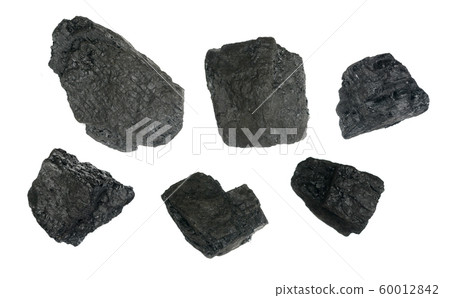Natural black hard coal or diamond coal isolated Natural black hard coal or diamond coal isolated 60012842