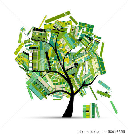 Library tree with books for your design. Spring season Library tree with books for your design. Spring season 60012866