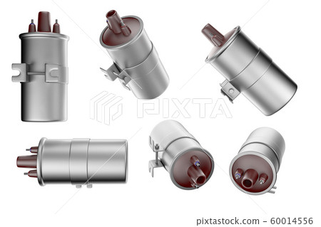 Igniter coil, Ignition and glowplug system. 3d rendering Igniter coil, Ignition and glowplug system. 3d rendering 60014556