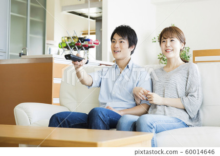 Couple Couple TV Living Dining Sofa Lifestyle Relax Smile Couple Couple TV Living Dining Sofa Lifestyle Relax Smile 60014646