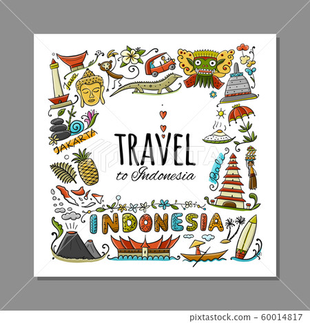 Travel to Indonesia. Greeting card for your design 60014817