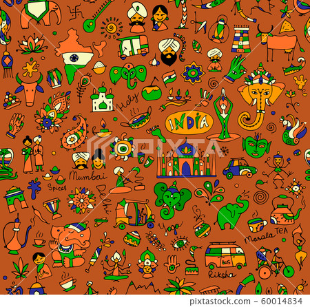 India sketch, seamless pattern for your design India sketch, seamless pattern for your design 60014834