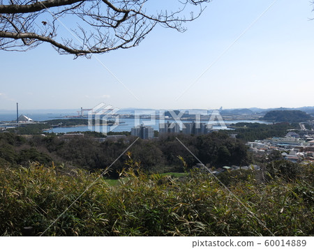 橫濱金澤區著名寺廟森林中的博多廳景色（東南側：八景島/野島/東京灣/房總半島） 60014889