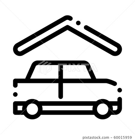 Covered Parking Icon Vector Outline Illustration Covered Parking Icon Vector Outline Illustration 60015959