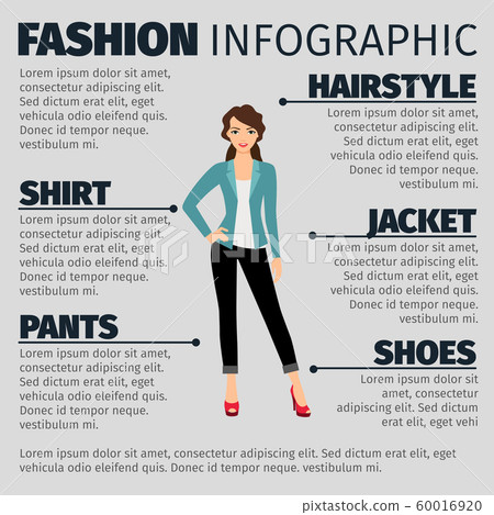 Fashion infographic with young business girl 60016920