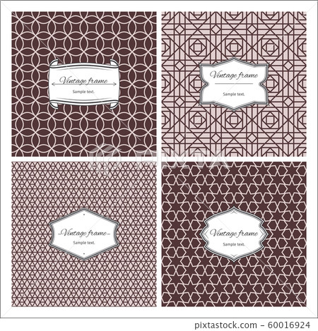 Sepia color seamless patterns with frames 60016924