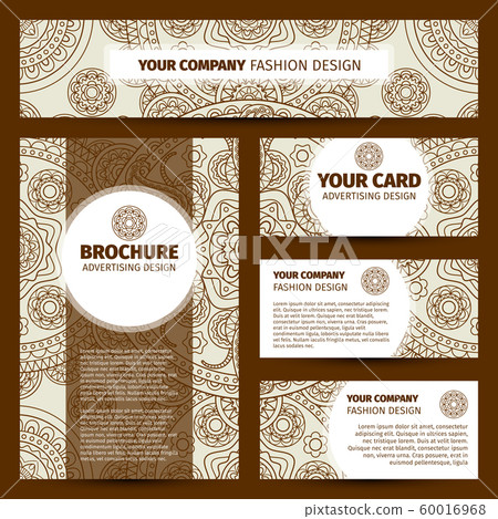 Brown round ornament corporate identity design Brown round ornament corporate identity design 60016968