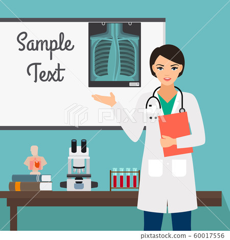 Female character of surgeon with radiology 60017556