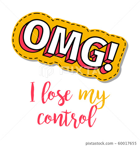 Fashion patch element with OMG lettering Fashion patch element with OMG lettering 60017655