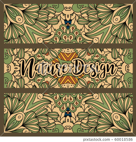 Horizontal nature colored pattern flyers set 60018586