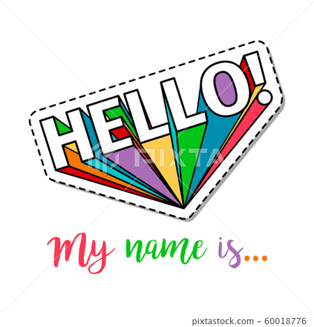 Fashion patch with Hello lettering Fashion patch with Hello lettering 60018776