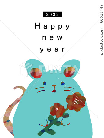 2032年新年賀卡模板新年快樂新年賀卡鼠標年2032年 60019445