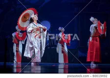 Traditional Japanese performance. Actresses in Traditional Japanese performance. Actresses in 60019492