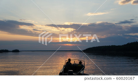 Picture of sunset on lake 60020167