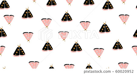 Seamless pattern with decorative butterflies moth - Stock Illustration ...