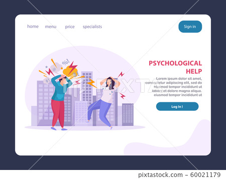 Psychological Help Flat Landing Page Psychological Help Flat Landing Page 60021179