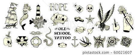 Tattoo Black White Set - Stock Illustration [60021607] - PIXTA