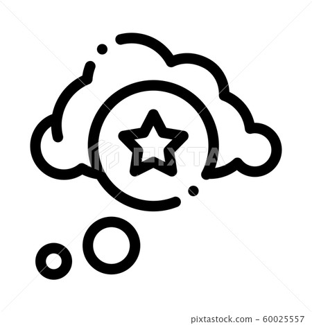 Star Bonus Cloud Icon Vector Outline Illustration 60025557