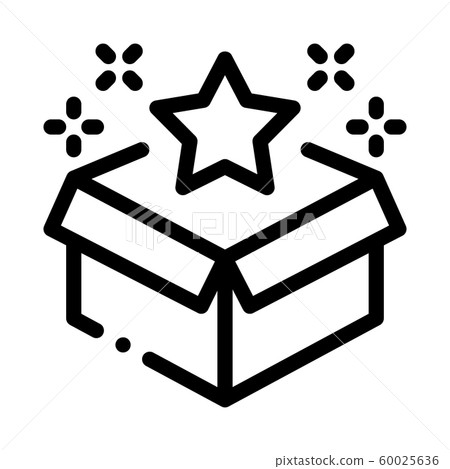 Star Bonus Box Icon Vector Outline Illustration Star Bonus Box Icon Vector Outline Illustration 60025636