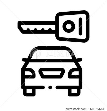 Car Safe Key Icon Vector Outline Illustration 60025661
