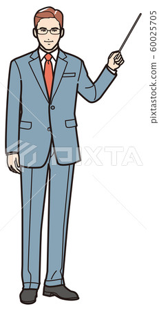 Business man with a pointing stick Business man with a pointing stick 60025705