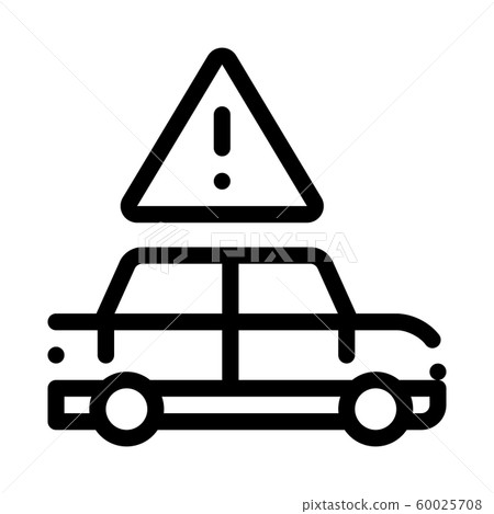 Car Danger Obstruction Icon Vector Outline Illustration Car Danger Obstruction Icon Vector Outline Illustration 60025708