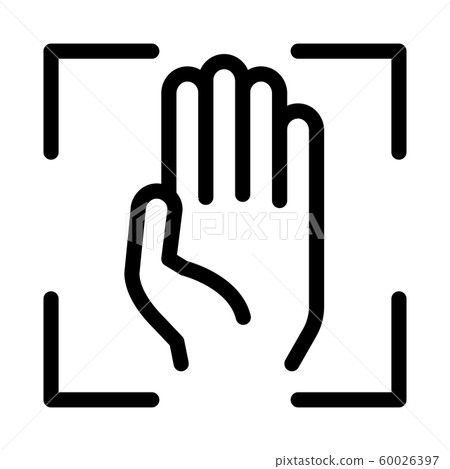 Person Handprint Scan Icon Vector Outline Illustration 60026397