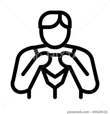 Removing Mask from Hero Icon Vector Outline Illustration 60026518