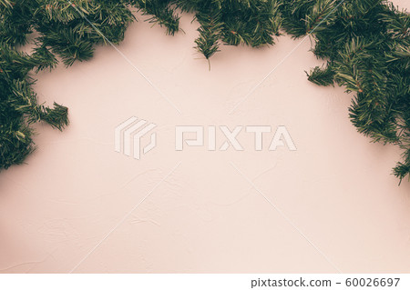 Christmas branches of spruce on empty table. Christmas branches of spruce on empty table. 60026697
