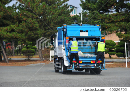 Garbage Collection Vehicles and Workers 60026703