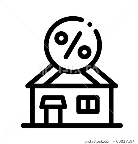 House Borrowed at Interest Credit Icon Vector Outline Illustration 60027194