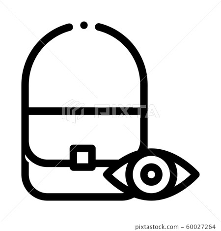 Bag Control Inspection Icon Vector Outline Illustration 60027264