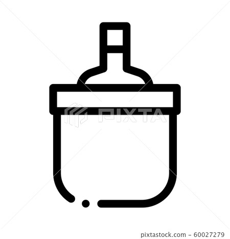 Drink Bottle in Cooling Bucket Icon Vector Outline Illustration Drink Bottle in Cooling Bucket Icon Vector Outline Illustration 60027279