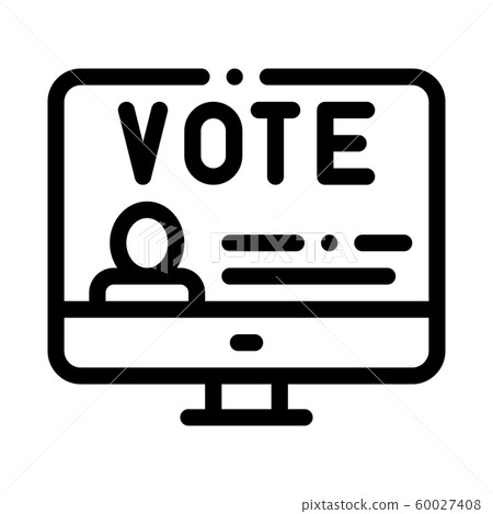 Vote Computer Information Icon Vector Outline Illustration 60027408