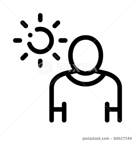 Sun Exposure for Man Icon Vector Outline Illustration 60027549