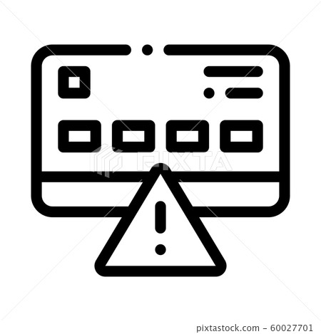 Credit Card Hacking Icon Vector Outline Illustration 60027701