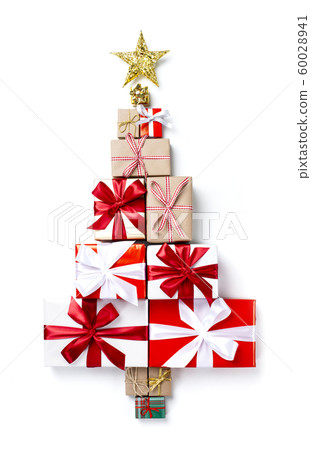 Christmas tree made from Christmas gifts Christmas tree made from Christmas gifts 60028941