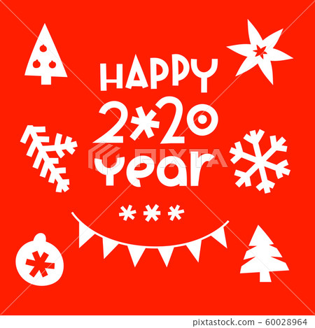 Happy new 2020 year greeting vector card 60028964