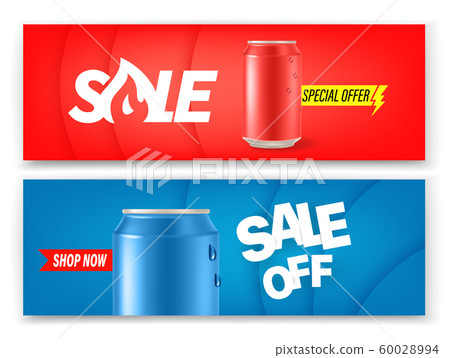 Soda cans banners vector set. Advertising banners Soda cans banners vector set. Advertising banners 60028994