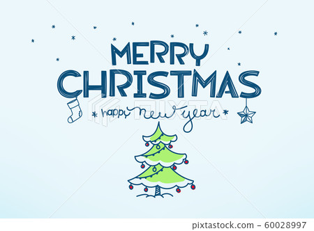 Merry Christmas and happy New year. Doodling style 60028997