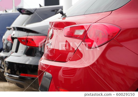Cars in line with dealers Imported cars Rear view 60029150