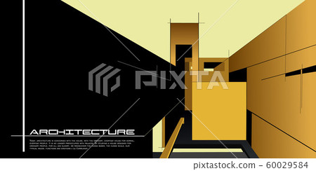 Contemporary architecture vector mockup for a layout landing page or design advertising booklet or leaflet. Abstract flat illustration. 60029584