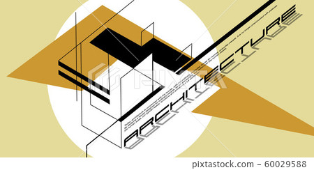 Contemporary architecture vector mockup for a layout landing page or design advertising booklet or leaflet. Abstract flat illustration. Contemporary architecture vector mockup for a layout landing page or design advertising booklet or leaflet. Abstract flat illustration. 60029588