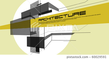 Contemporary architecture vector mockup for a layout landing page or design advertising booklet or leaflet. Abstract flat illustration. Contemporary architecture vector mockup for a layout landing page or design advertising booklet or leaflet. Abstract flat illustration. 60029591