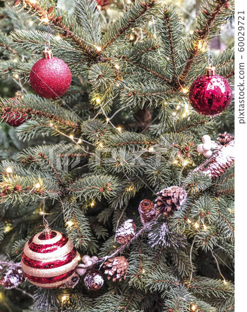 decorated noel tree as a background 60029721