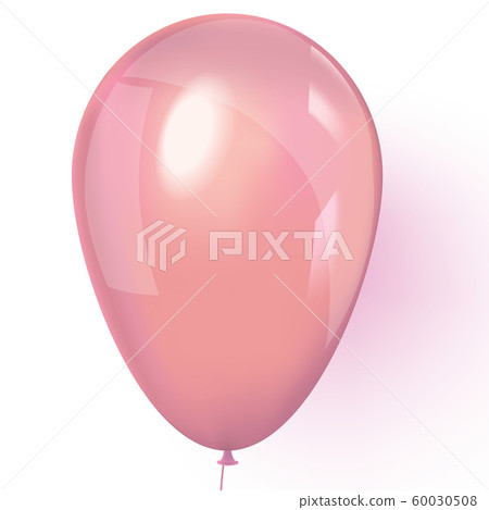 Realistic pink balloon isolated on white background. Realistic pink balloon isolated on white background. 60030508