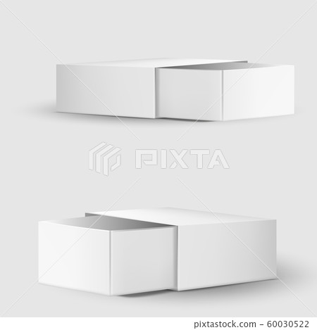 Blank paper or cardboard box template on white. Blank paper or cardboard box template on white. 60030522
